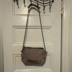 Be & D Elegant Tan with Silver Chain Shoulder Bag